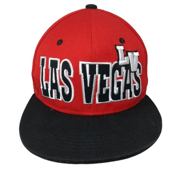 Las Vegas LV Snapback Hat Red One Size Embroidered Colorblock Jinx - Picture 1 of 8
